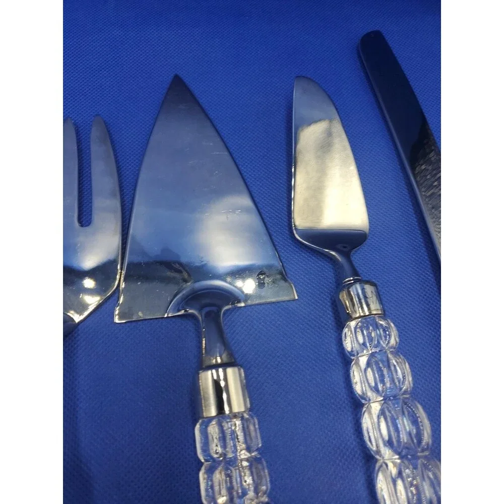 Mikasa Austria Crystal Handle And Silver Plated 6 Piece Serving Set